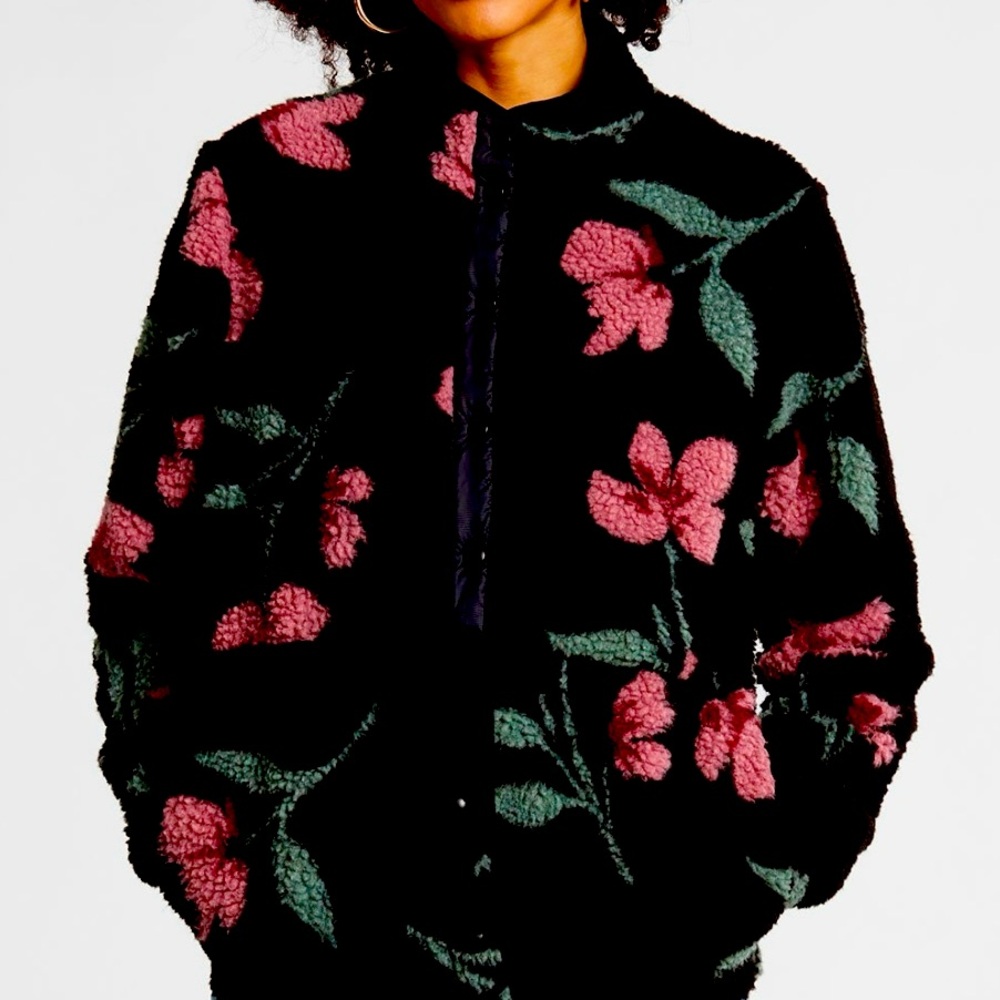 Volcom Floral Black and Pink Women's Jacket